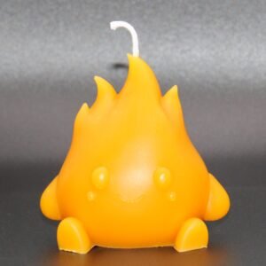 Bienenwachskerze Kleine Flamme mit Gesicht