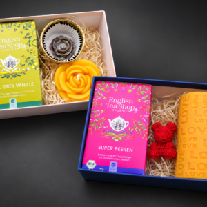 Geschenkset mit Tee, Kerze aus Bienenwachs und Extra